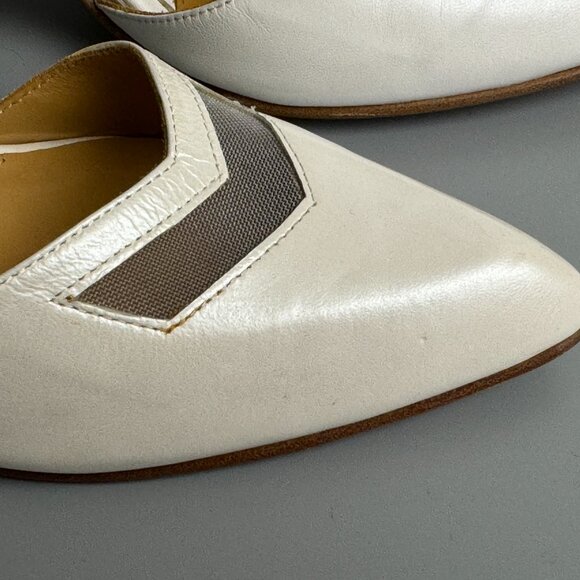 White Fluevog Modern Ankle strap heel - Picture 8 of 8